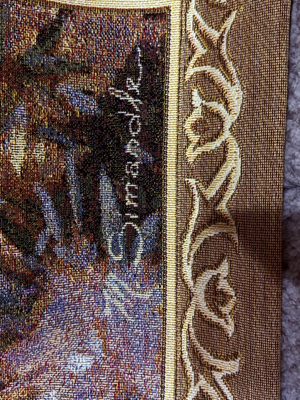 Lake Comp Tapestry Wall Hanging in Brown and Blue